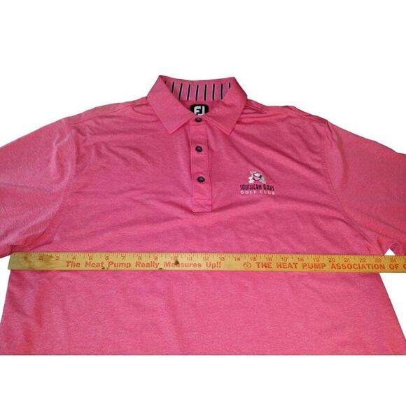 FootJoy FJ Golf Polo Men Sz L Southern Oaks Golf Club Pink Embroidered Athleisur - Picture 6 of 10